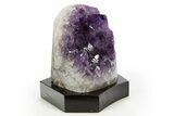 Grape Jelly Amethyst Geode With Wood Base - Uruguay #314202-1